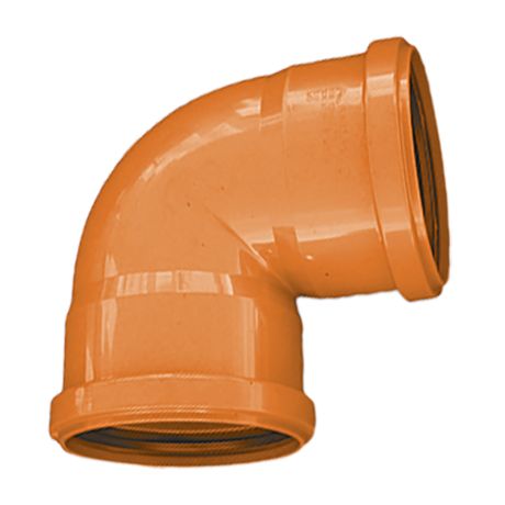 [BB1608RB] PVC bocht dia 160 87° 2xM roodbruin benor SN4 