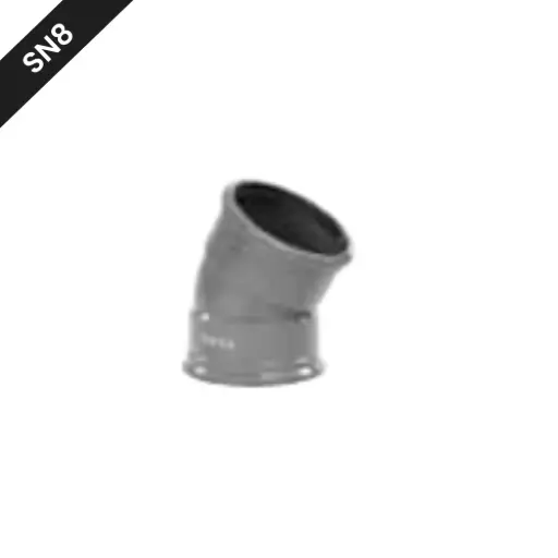 [BB2003SN8] Coude d'assainissement PVC dia 200 30° 2xM gris benor SN8