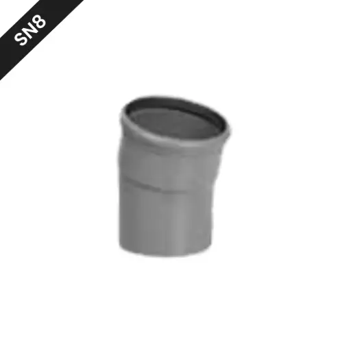 [BBS1601SN8] Coude d'égout en PVC dia 160 15° MSp gris benor SN8