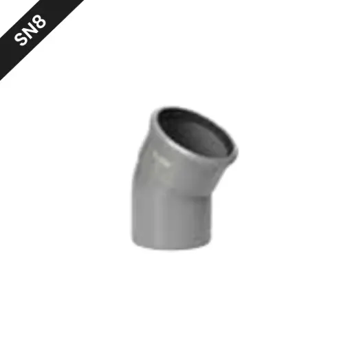[BBS1603SN8] PVC straatriolering bocht dia 160 30° MSp grijs benor SN8 