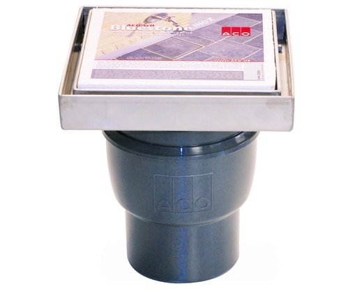 [BIV001] Bell trap ACO bluestone Inox-V tileable 200x200 bottom outlet