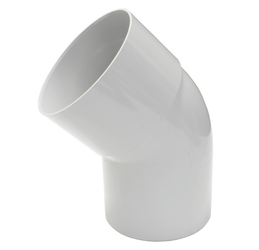 [BLG1004] PVC bocht dia 100 45° Msp parelgrijs 