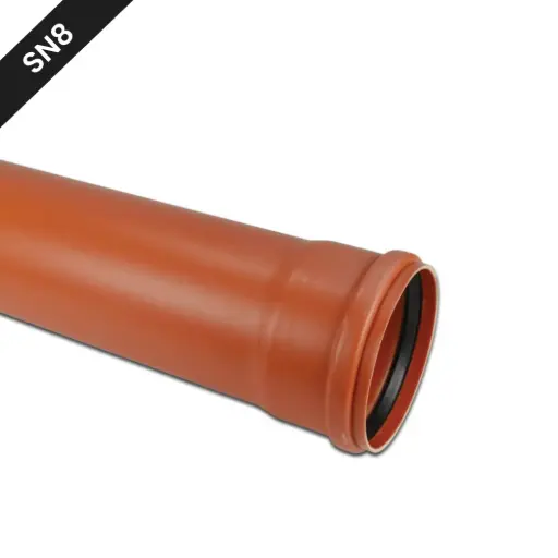 [BU315RB] PVC buis dia 315 x 9,2 gemoft roodbruin benor SN8 l=5m (45m/pallet)