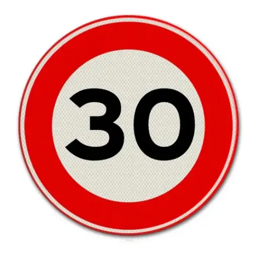 [C43] Panneau de signalisation C43 Vitesse maximale autorisée "10"/"30" SB250 D700 HI WZ