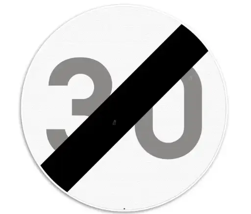 [C45] Panneau de signalisation C45 Fin de la limitation de vitesse SB250 D700 HI WZ