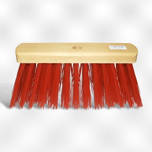 [000520] Borstel straatbezem zuiver pvc plat naturel gelakt 30 cm 