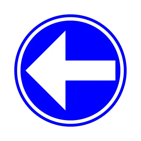 [D1B] Traffic sign D1b Obligation left