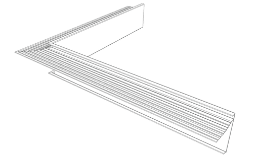 [DAKRBIH6064ZW] Alu dakrand binnenhoek standaard 60x64x500mm zwart blinkend