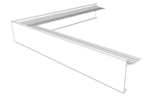 [DAKRBUH6064ZWS] Alu dakrand buitenhoek standaard 60x64x500mm zwart structuur coatex