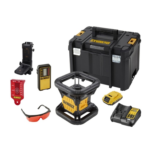 [DCE074D1R-SET] Roterende Laser 18V Rood + Statief + Meetlat