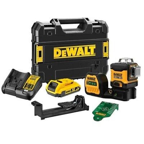 [DCE089D1G18-QW] Multivoltage 12V/18V 3x 360° Laser - Groen - 1x 18V 2Ah