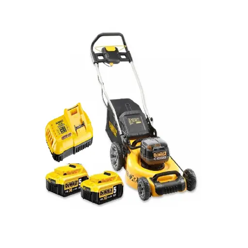 [DCMW564P2-QW] 2x 18V XR Grasmaaier - 2x 5.0Ah accu's en lader