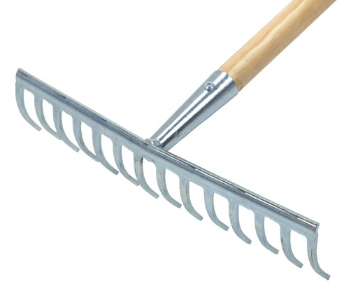 [DP40214L] Râteau de jardin galvanisé 14t avec manche