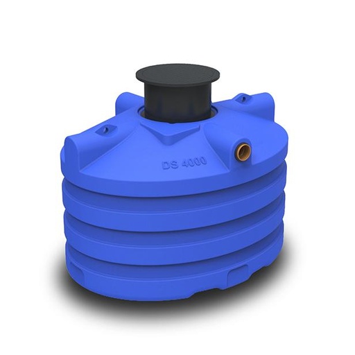 [DS4000TH] Septische/regenwatertank 4000 L TH premium blauw met schacht (230x180xH145) ovaal 140kg