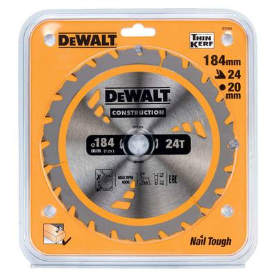 [DT1951-QZ] Construction circular saw blade 184x20mm 24T