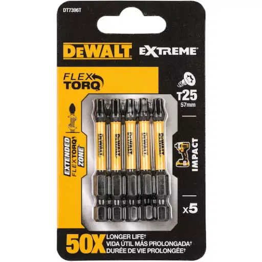 [DT7396T-QZ] IMPACT Torsion 50mm Torx T25 (5pcs)