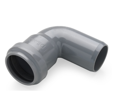 [01251031050] Coude PVC dia 50 87° MSp gris san avec caoutchoucs