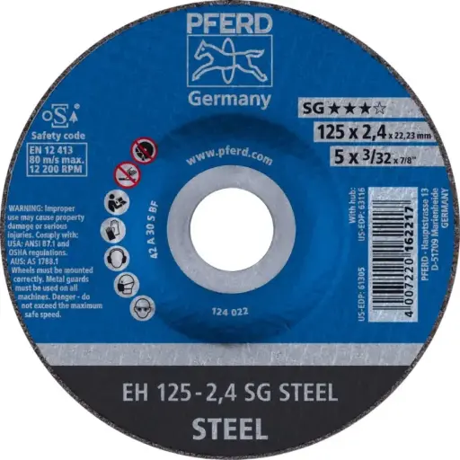 [ELAST125] Doorslijpschijf dia 125-2,4 SG elastic pferd ijzer 