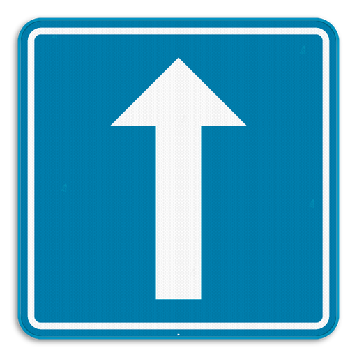 [F19] Traffic sign F19 One-way traffic T250 700x700 blue/gray