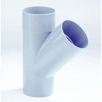 [HWAT1004] PVC T-stuk dia 100 45° HWA 2xMsp 