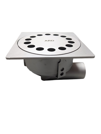[KLOKI25H1B125] Clock trap stainless steel 25x25 M125 with basket H=221mm Horizontal outlet dia 110mm