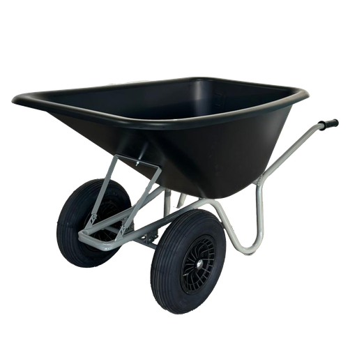 [KUNSTKR2] Wheelbarrow plastic 2 wheels chassis galva 170 l
