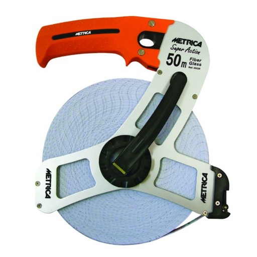 [METRI40029V] Rolmeter Metrica 50m 'Super Action' Fiber glass oranje handvat, open model 