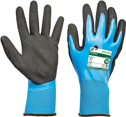 Handschoen waterdicht blauw Ocean nylon latex (aquagrip) 