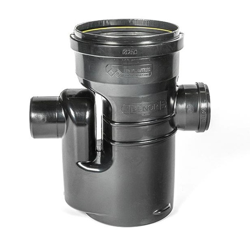 [PE7756] PE pit dia 250 1x110 1x110 siphon with collar ds