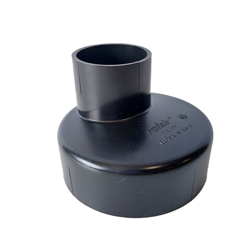 [PE9075S] PE afvoer verloop 90x75 Exc 2x spie BENOR
