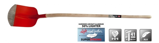 [POL110212AL] Schop nr 2 polet alu met steel 1.3m 