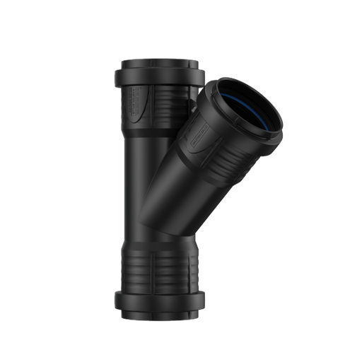 [PPT1254] PP sanitary T-piece dia 125 45° 3xM