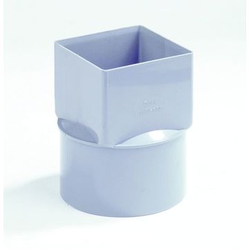 [R100103] PVC verloopstuk 103/100 rond vierk. 