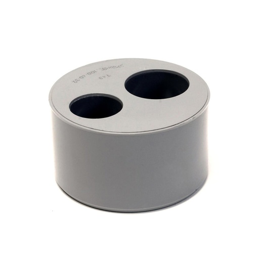 [R1102X32] PVC verloopstuk 110/32x32 grijs