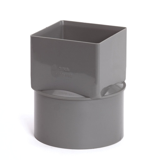 [R80103] PVC verloopstuk 103/80 rond vierkant