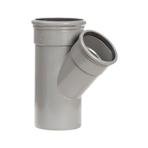 [RTBS12114] PVC rouge Pièce en T 125/110 45° 2xMSp gris benor SN4