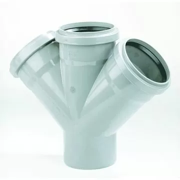 [RV144] PVC T-piece double dia 110 45° 3xM