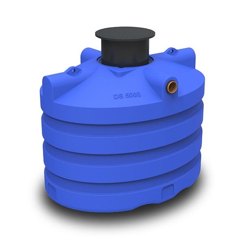 [SEP500B] Septic/rainwater tank 5000l premium blue with raise +cover (235x180xH174) 175kg