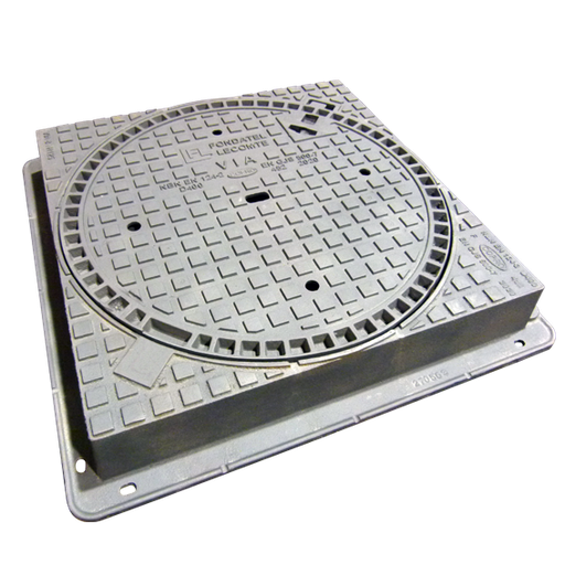 [T108L] Couvercle de chaussée en fonte T108L D400 - VK D400 VO=700mm H=200mm nt-hinged COPRO