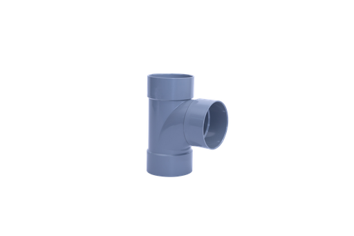 [T408] PVC T-stuk dia 40 87° 3xM 