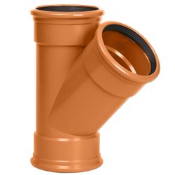 [TB1104RB] Pièce en T en PVC dia 110 45° 3xM rouge brun benor SN8