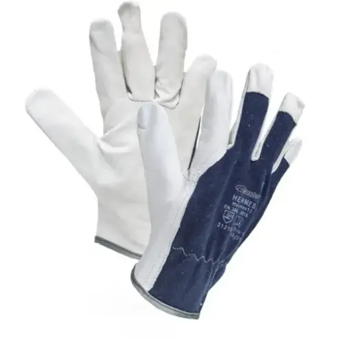 Gant bleu/gris tropic (cuir de chèvre) 1523CHBC