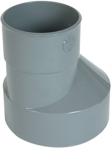 [V11080EL] Réducteur PVC 110/80 excentrique gris long