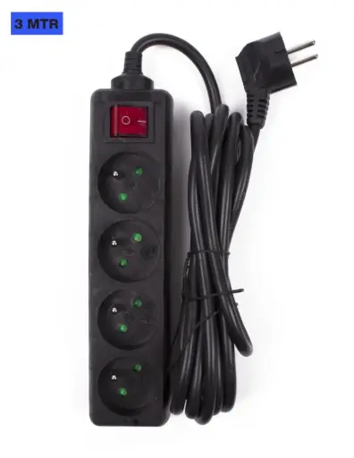 [VDBL4X163SZW] Distribution block 4x16A 3m with switch black