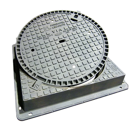 Gietijzer wegenisdeksel VIA8.125L  D400 - VK VO=700mm H=125mm COPRO (vroeger T9) 