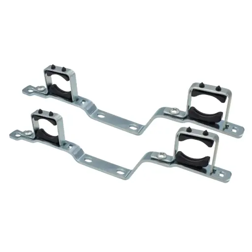 [OPHANGB1"3] Dubbele ophangbeugel voor verdeler messing vernikkeld 1" (2st/set)