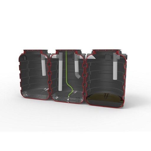 [WATERCOM4500] Water treatment compact 3 tanks reinforced 4500L - inw.eq=5pers.
