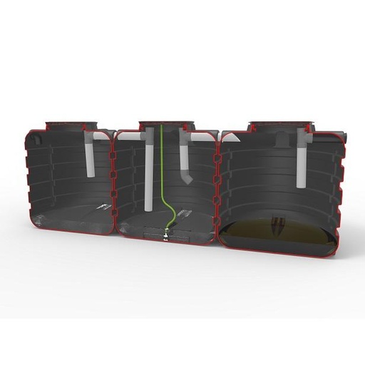[WATERCOM9900] Traitement de l'eau compact 3 cuves renforcées 9900L - eq.inw=12pers.