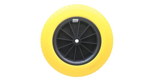 [WIELPEV] Kruiwagenwiel PE volle gele band pvc velg