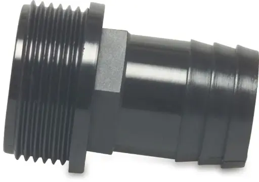 [0440600] Hose barb PP 1/2" x 9 mm male thread x hose grommet 6bar black type rec